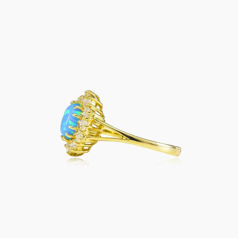 Woman Monte Cristo | Royal Gold Blue Opal Ring