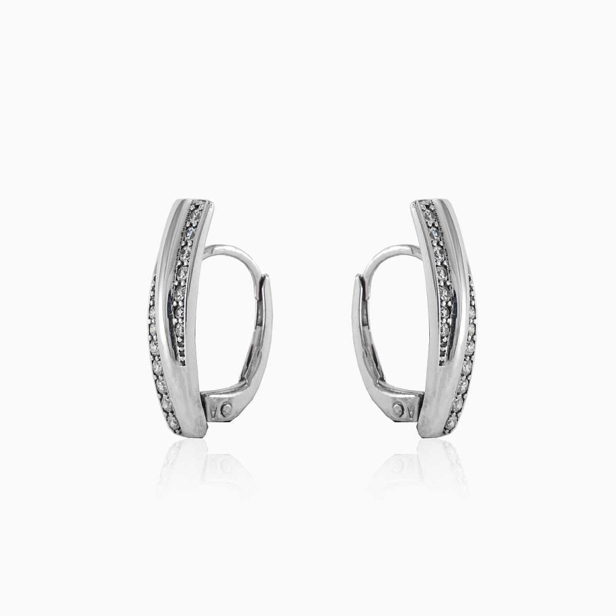 Woman Monte Cristo | Twisted White Gold Earrings