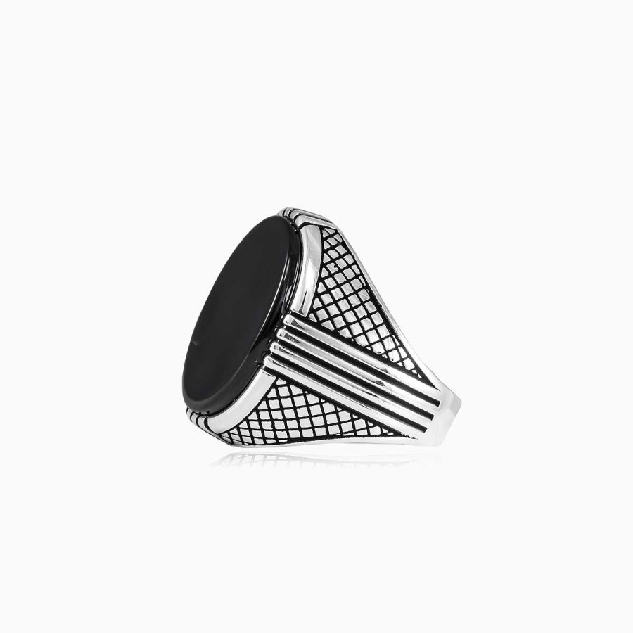 Man Monte Cristo | Four Lines Onyx Ring