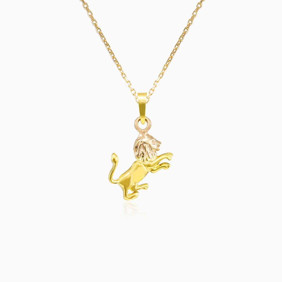 Woman Monte Cristo | Gold Leo Zodiac Sign Pendant