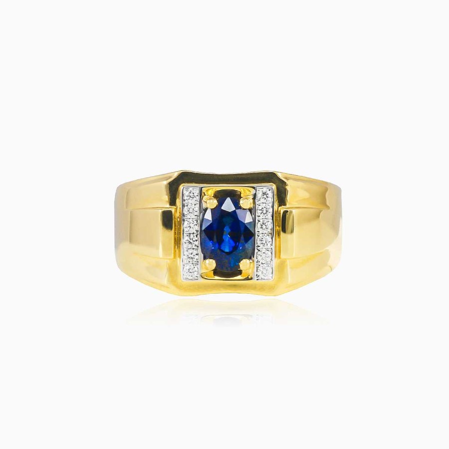 Man Monte Cristo | Gold Sapphire And Diamond Men Ring