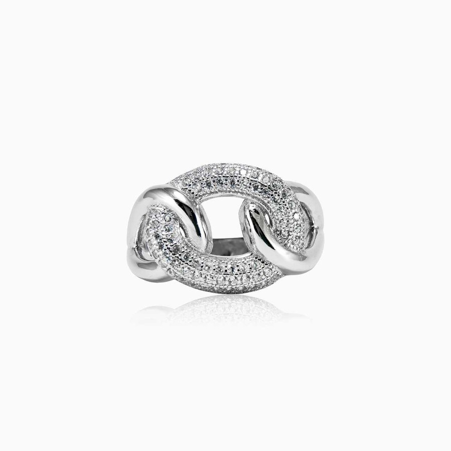 Woman Monte Cristo | Chain Twisted Silver Ring