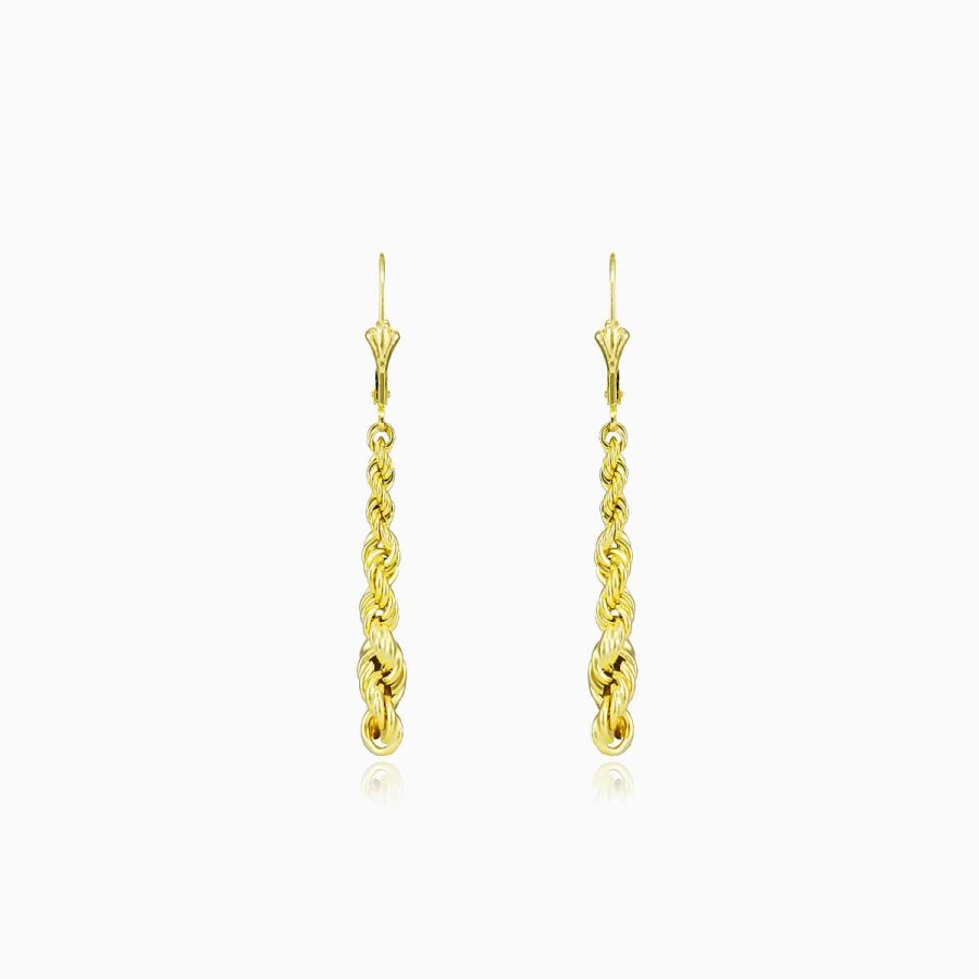 Woman Monte Cristo | Rope Dangling Gold Earrings