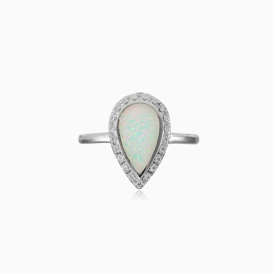 Woman Monte Cristo | Teardrop White Opal Ring