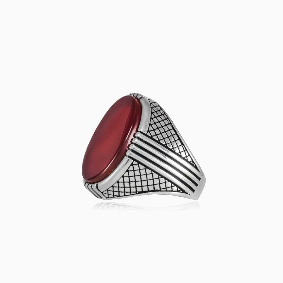 Man Monte Cristo | Four Lines Agate Ring