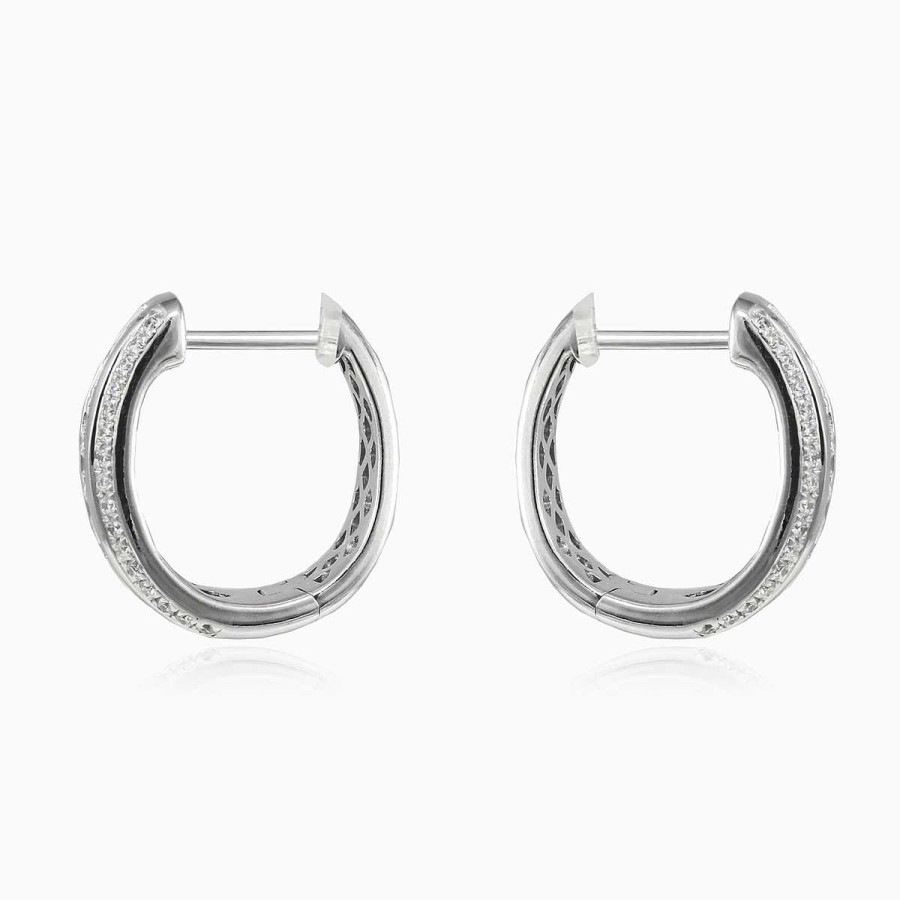 Woman Monte Cristo | White Gold Diamond Hoops