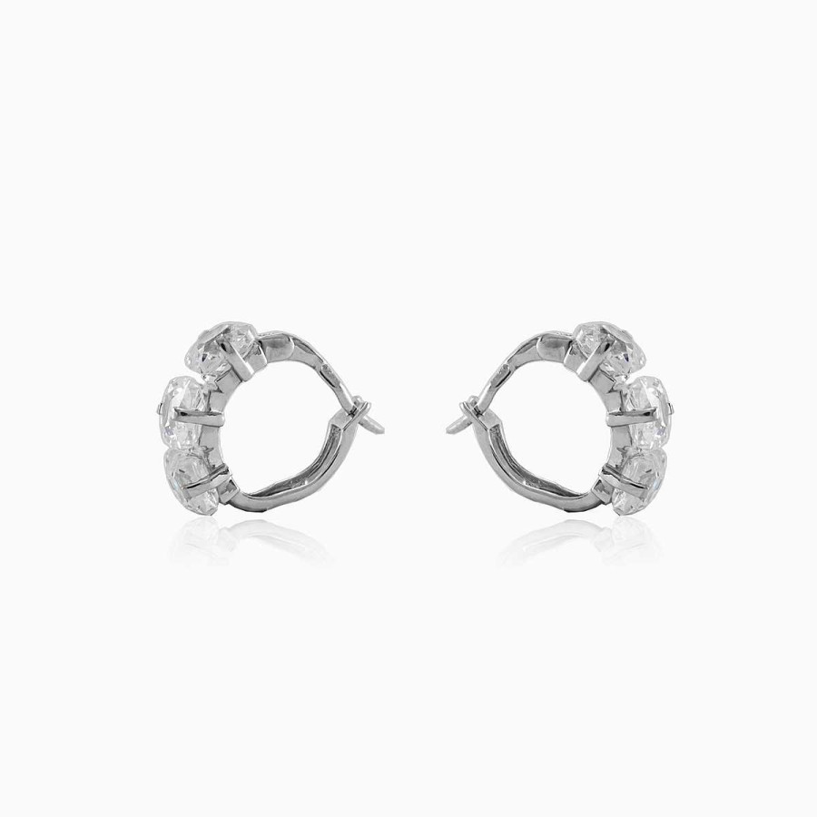 Woman Monte Cristo | Three White Crystal Earrings