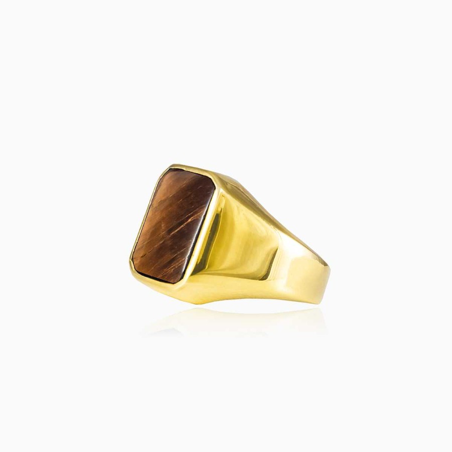 Woman Monte Cristo | Gold Plated Tiger Eye Ring