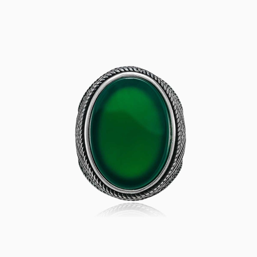 Man Monte Cristo | Braided Silver Jade Ring