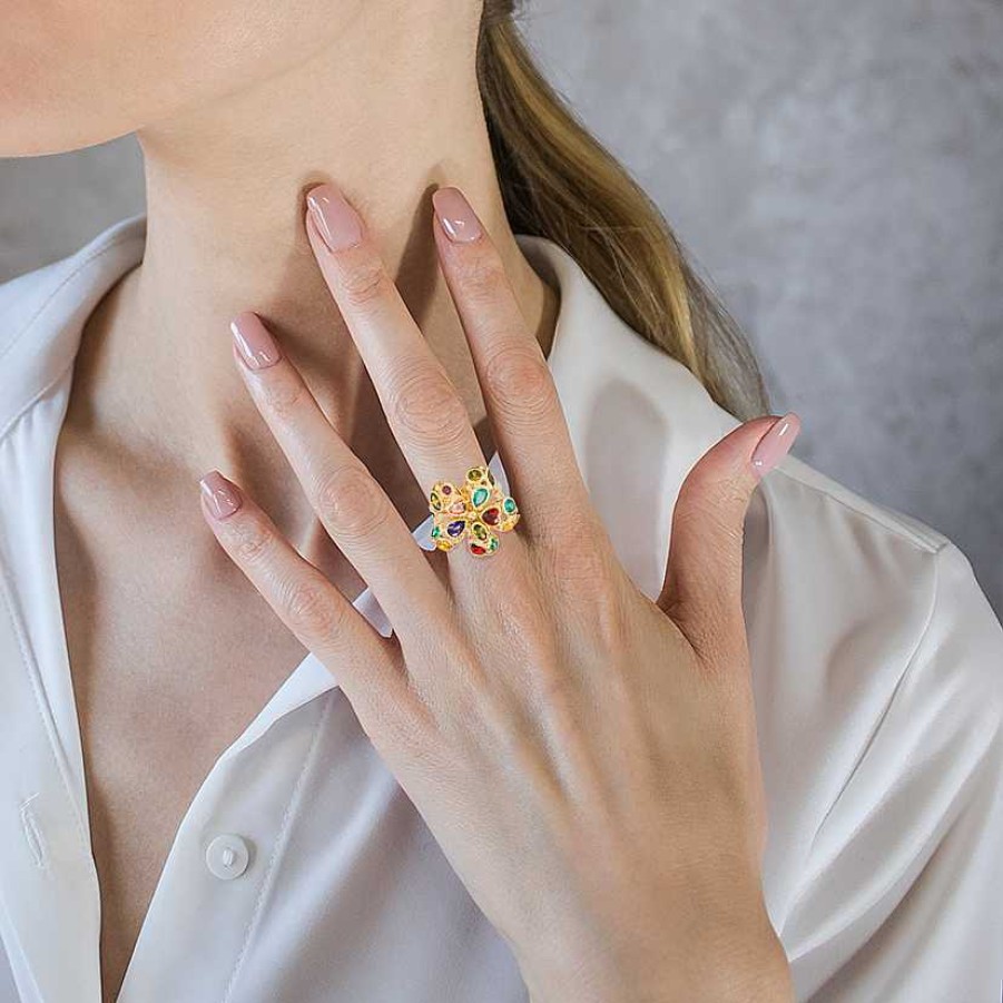 Woman Monte Cristo | Mosaico Yellow Flower Ring