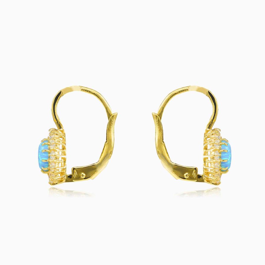 Woman Monte Cristo | Royal Gold Blue Opal Earrings