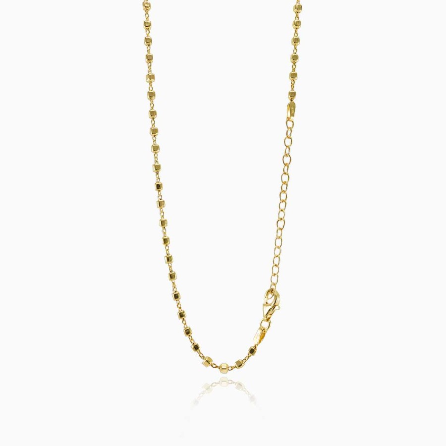 Woman Monte Cristo | Gold Plated Square Beads Chain