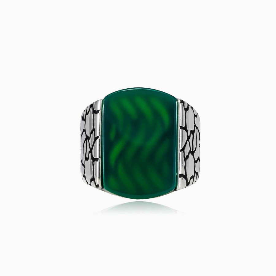 Man Monte Cristo | Flat Jade Stone Ring