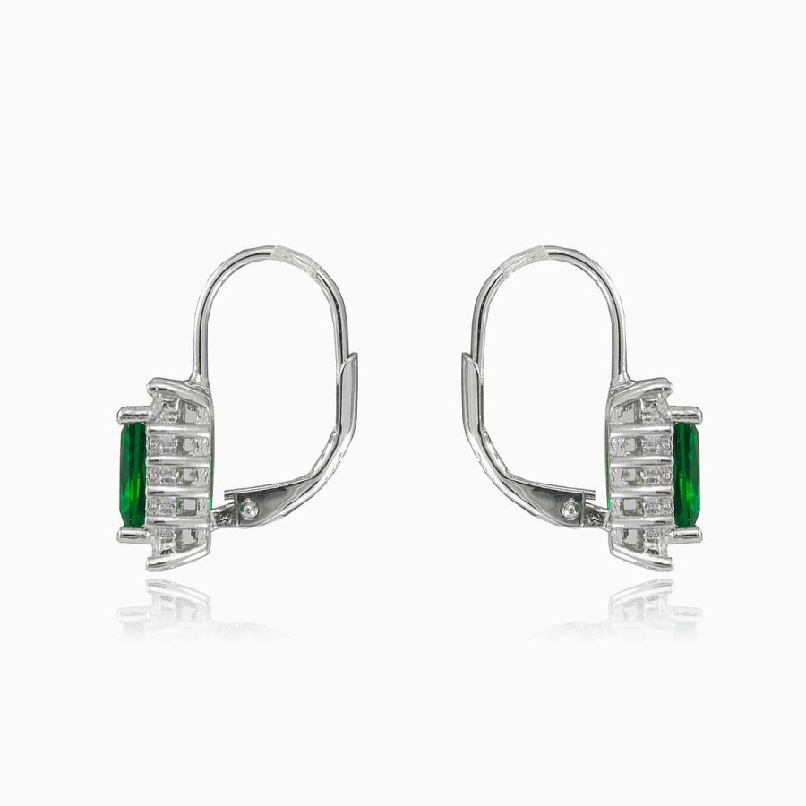 Woman Monte Cristo | Rectangle Green Quartz Earrings