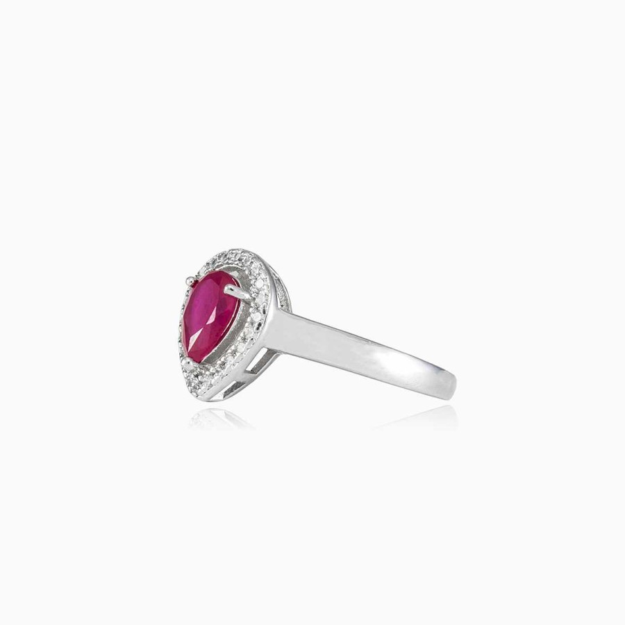 Woman Monte Cristo | Pear Ruby Ring