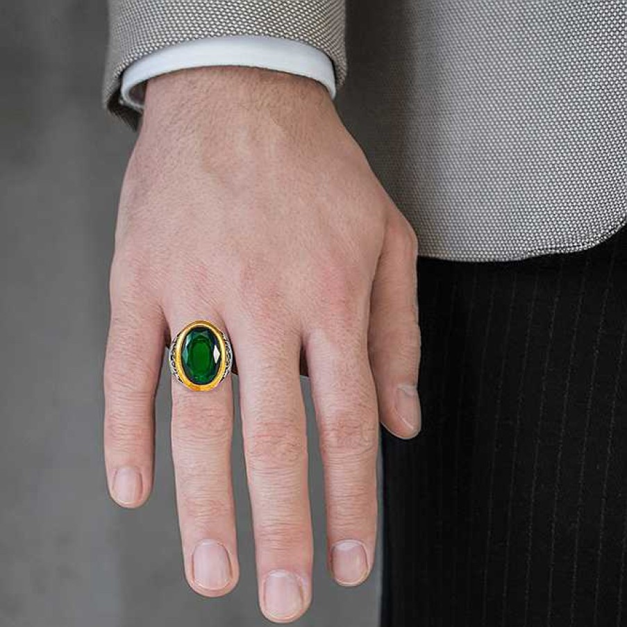 Man Monte Cristo | Oriental Green Jade Ring