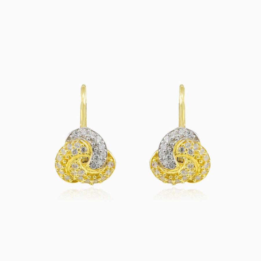 Woman Monte Cristo | Knotted Gold And Crystal Earrings