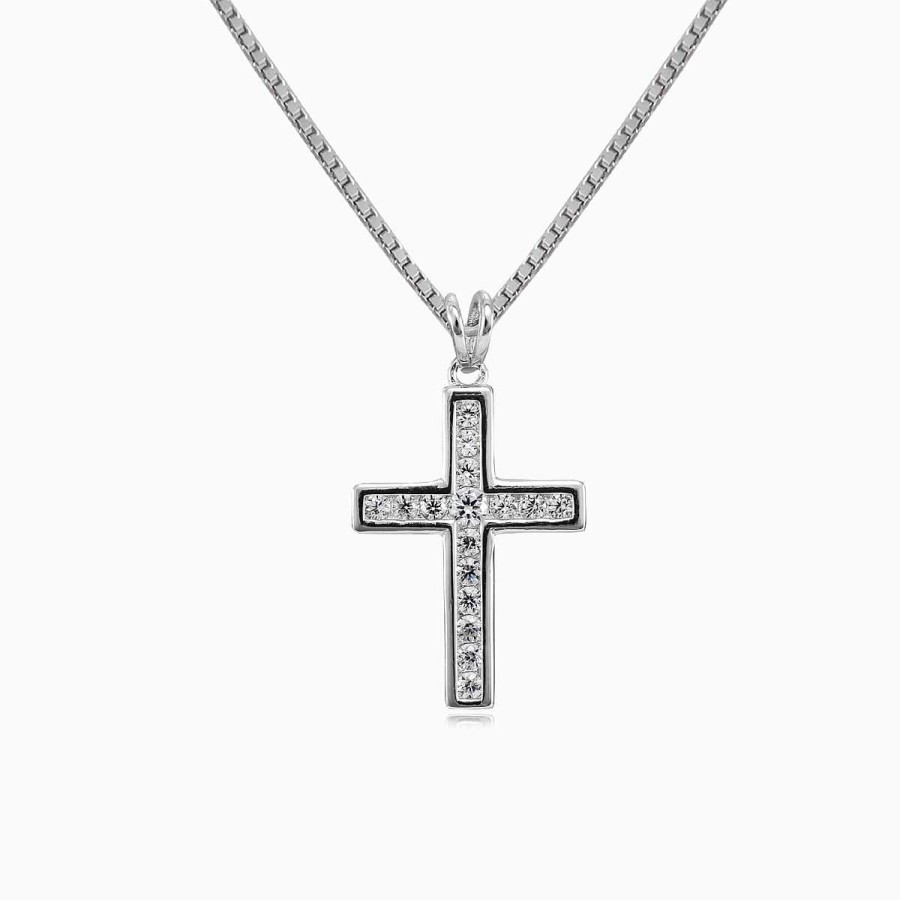 Woman Monte Cristo | Silver Channel Crystal Cross