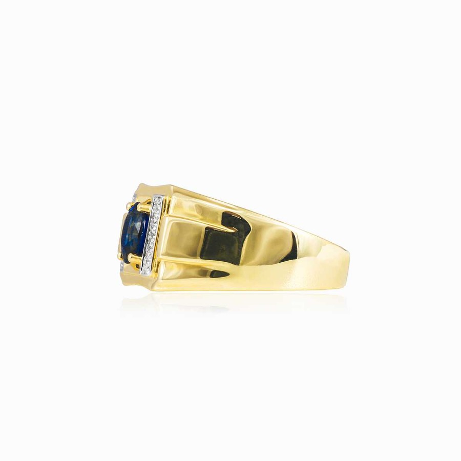 Man Monte Cristo | Gold Sapphire And Diamond Men Ring