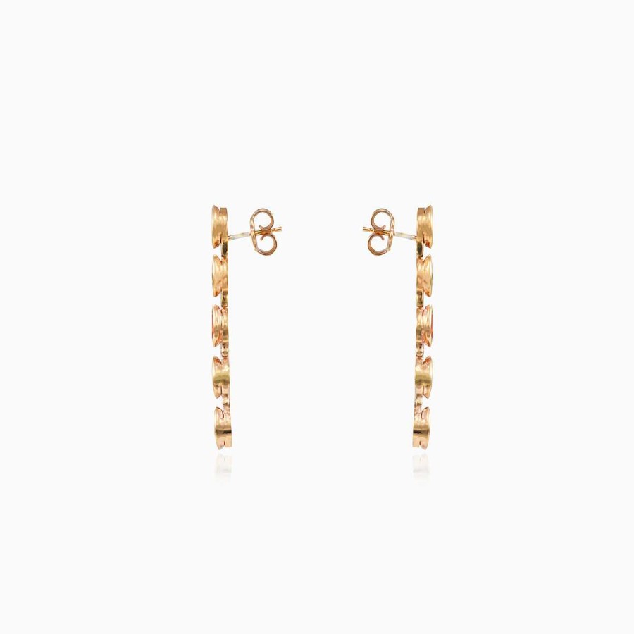 Woman Monte Cristo | Mosaico Dangling Marquise Gold Earrings