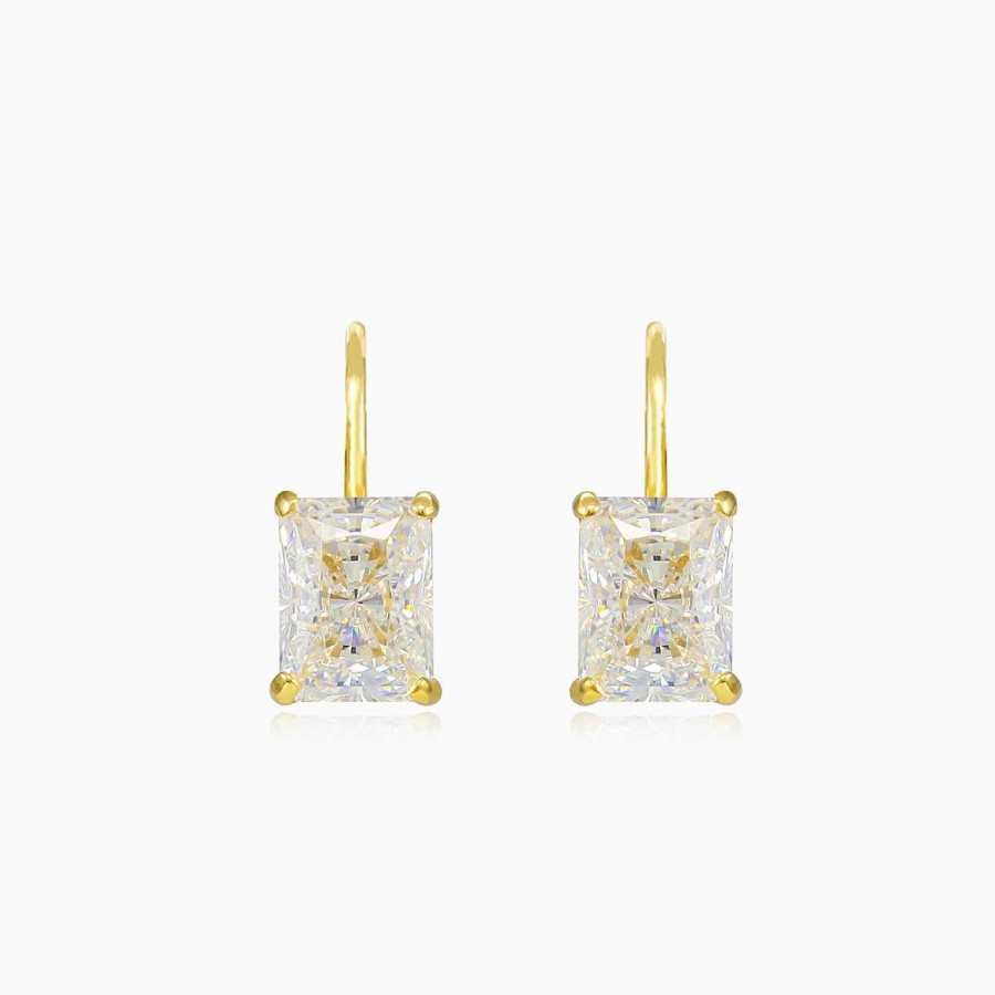 Woman Monte Cristo | Radiant Crystal Gold Earrings