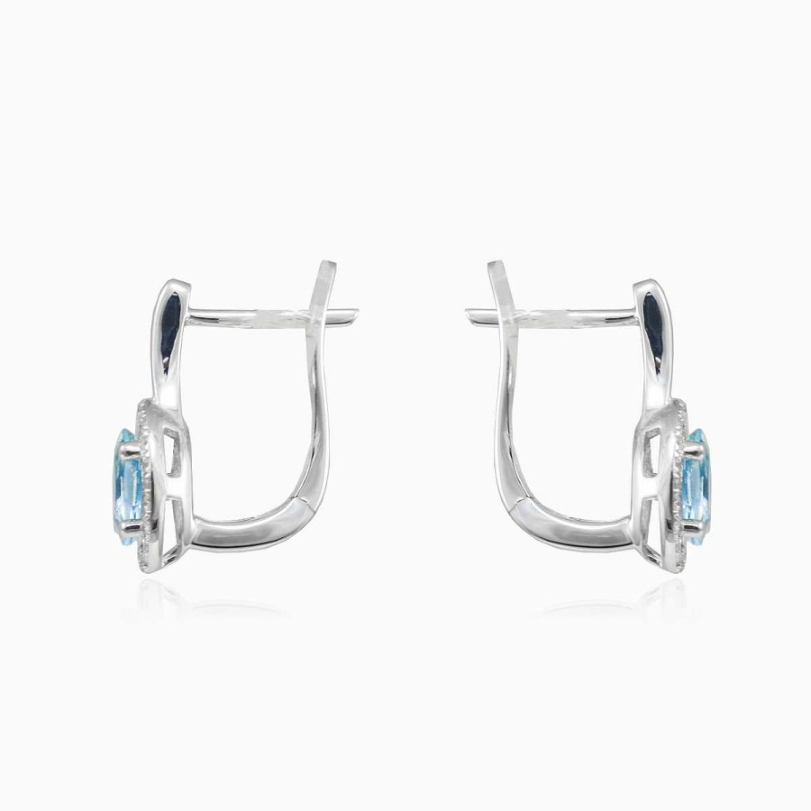 Woman Monte Cristo | Aquamarine Gold Diamond Earrings