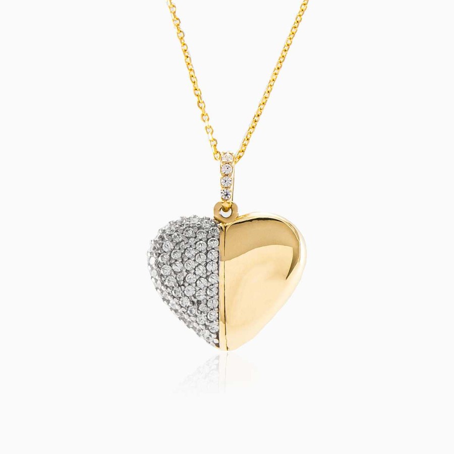 Woman Monte Cristo | Double Crystal Heart Pendant