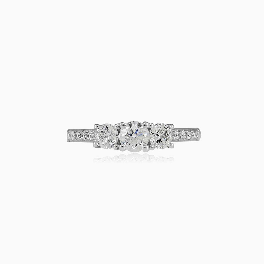 Woman Monte Cristo | Trilogy Accent Diamond Engagement Ring