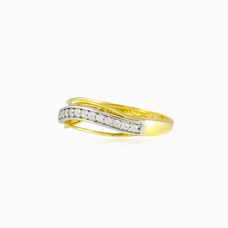 Woman Monte Cristo | Open Wave Gold Ring