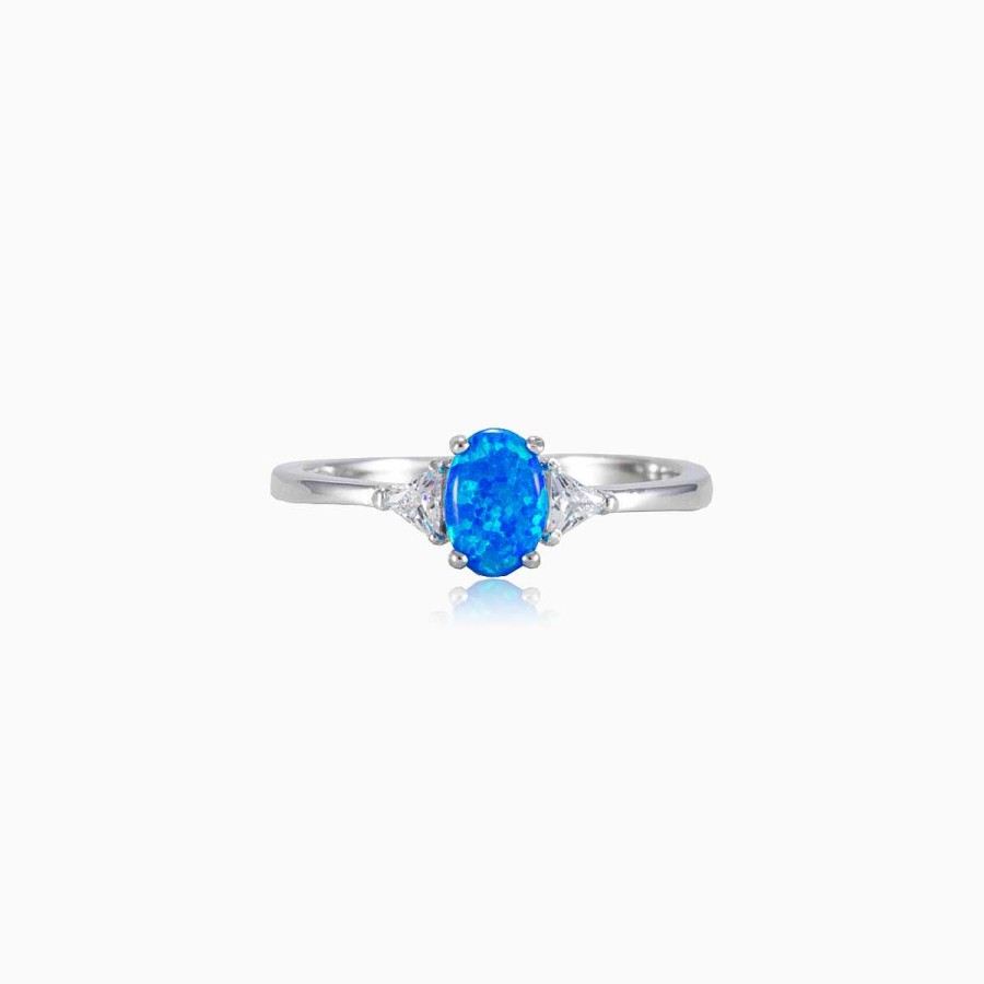 Woman Monte Cristo | Thin Blue Opal Ring