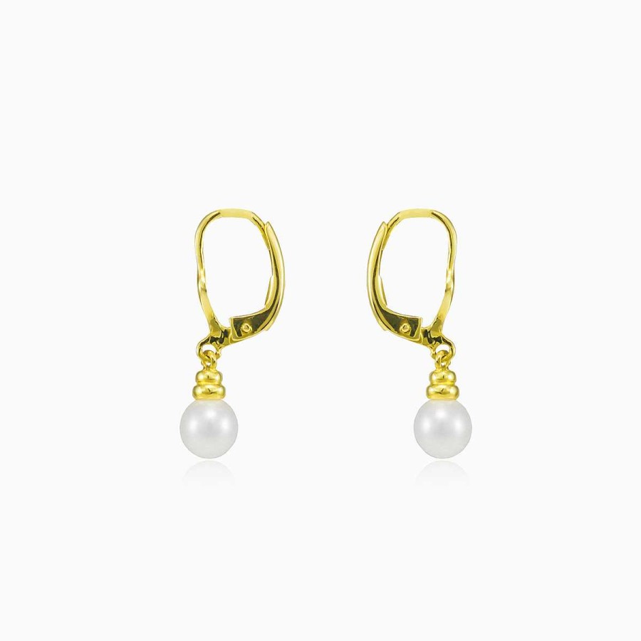 Woman Monte Cristo | Dangling Pearl Gold Earrings