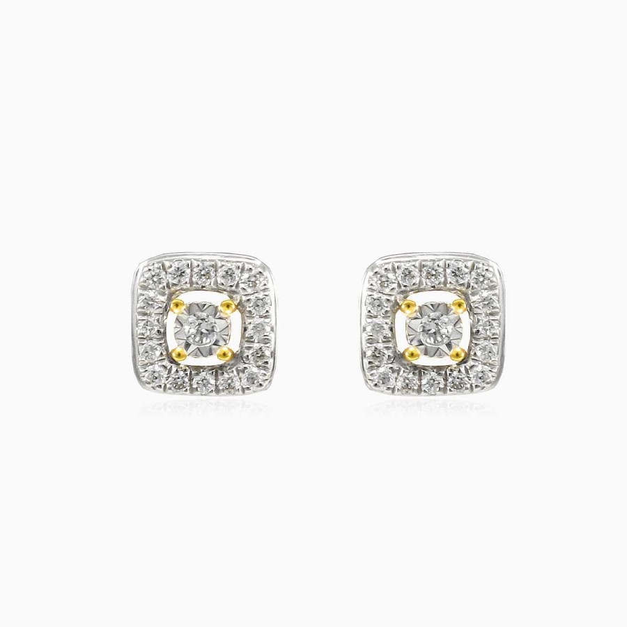 Woman Monte Cristo | Square Diamond Studs