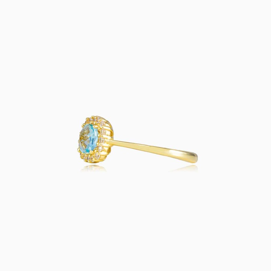 Woman Monte Cristo | Cushion Topaz Gold Ring