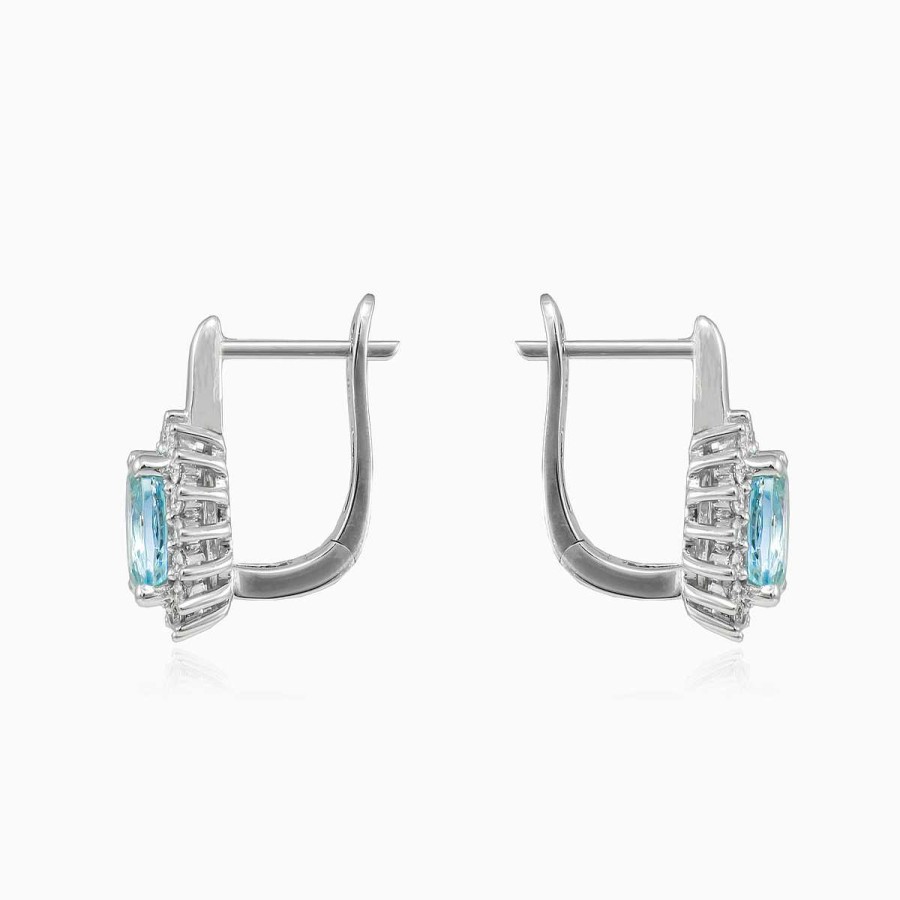 Woman Monte Cristo | Royal Aquamarine Diamond Earrings