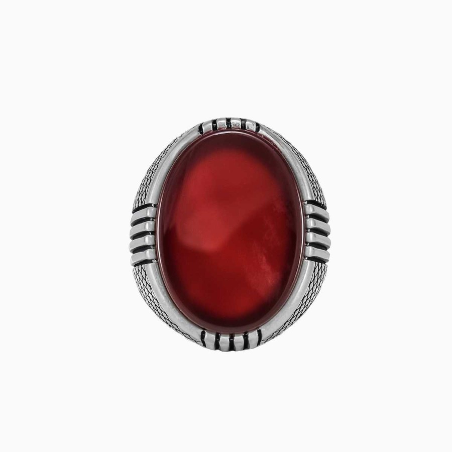 Man Monte Cristo | Four Lines Agate Ring