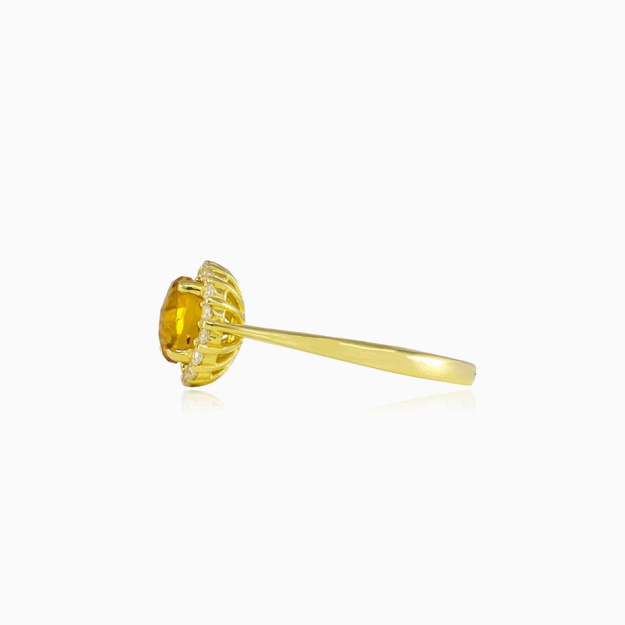 Woman Monte Cristo | Royal Round Citrine Gold Ring