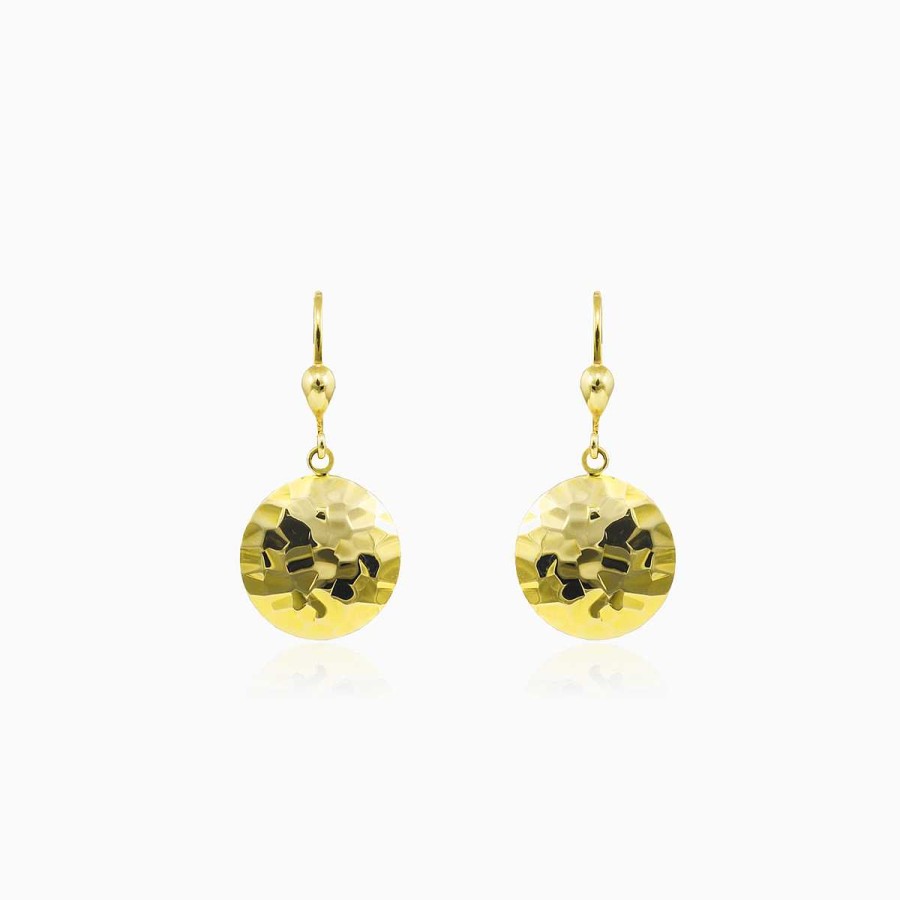 Woman Monte Cristo | Dangling Round Gold Earrings