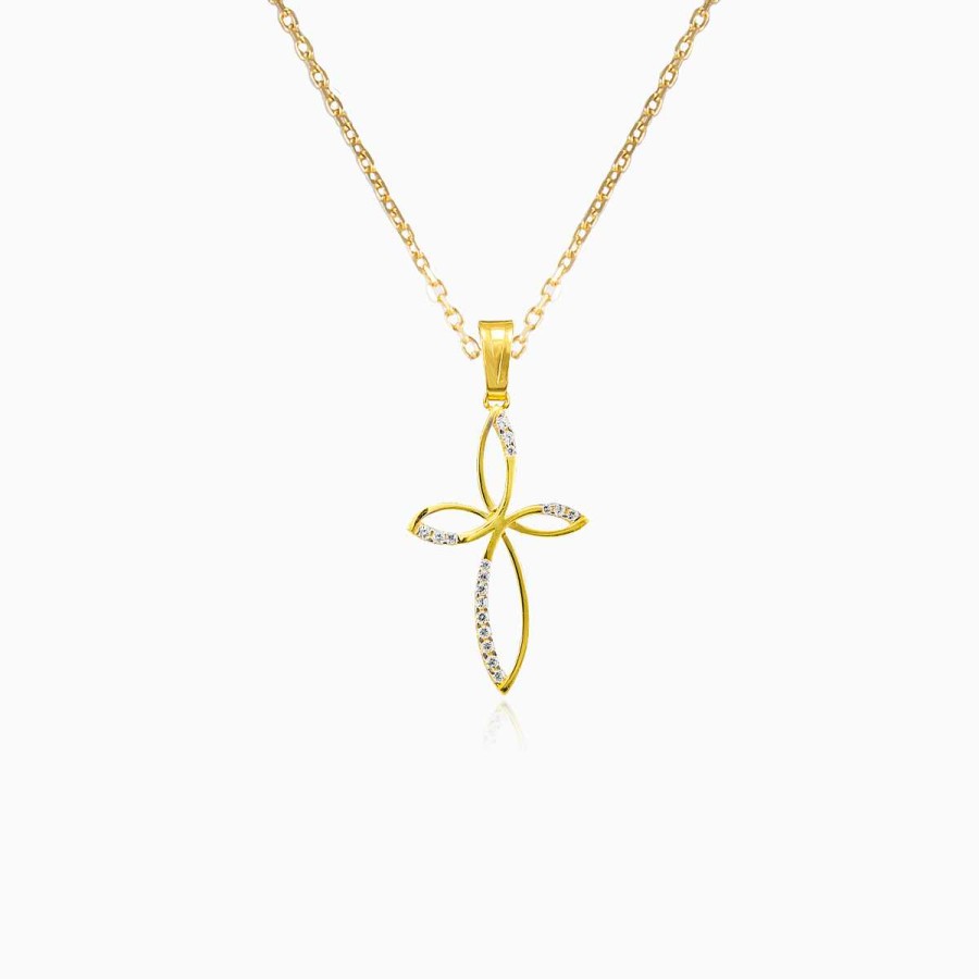 Woman Monte Cristo | Marquise Gold And Crystal Cross