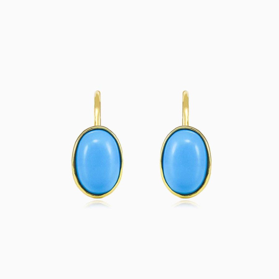 Woman Monte Cristo | Simple Turquoise Gold Earrings