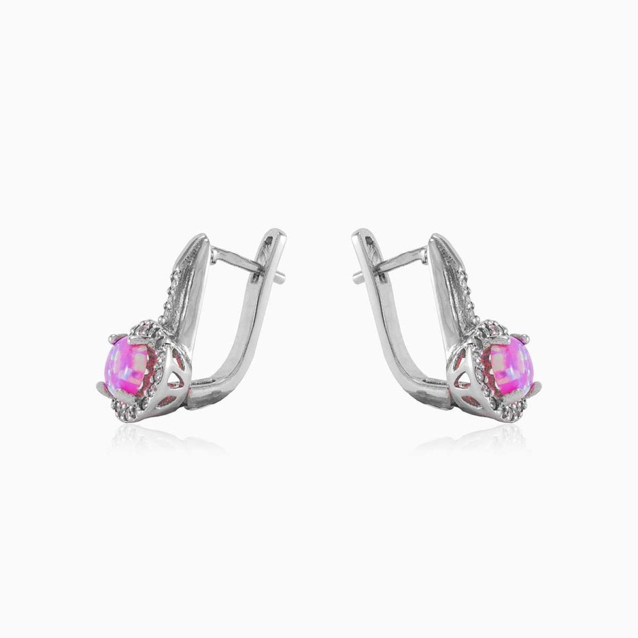 Woman Monte Cristo | Rose Opal Silver Earrings