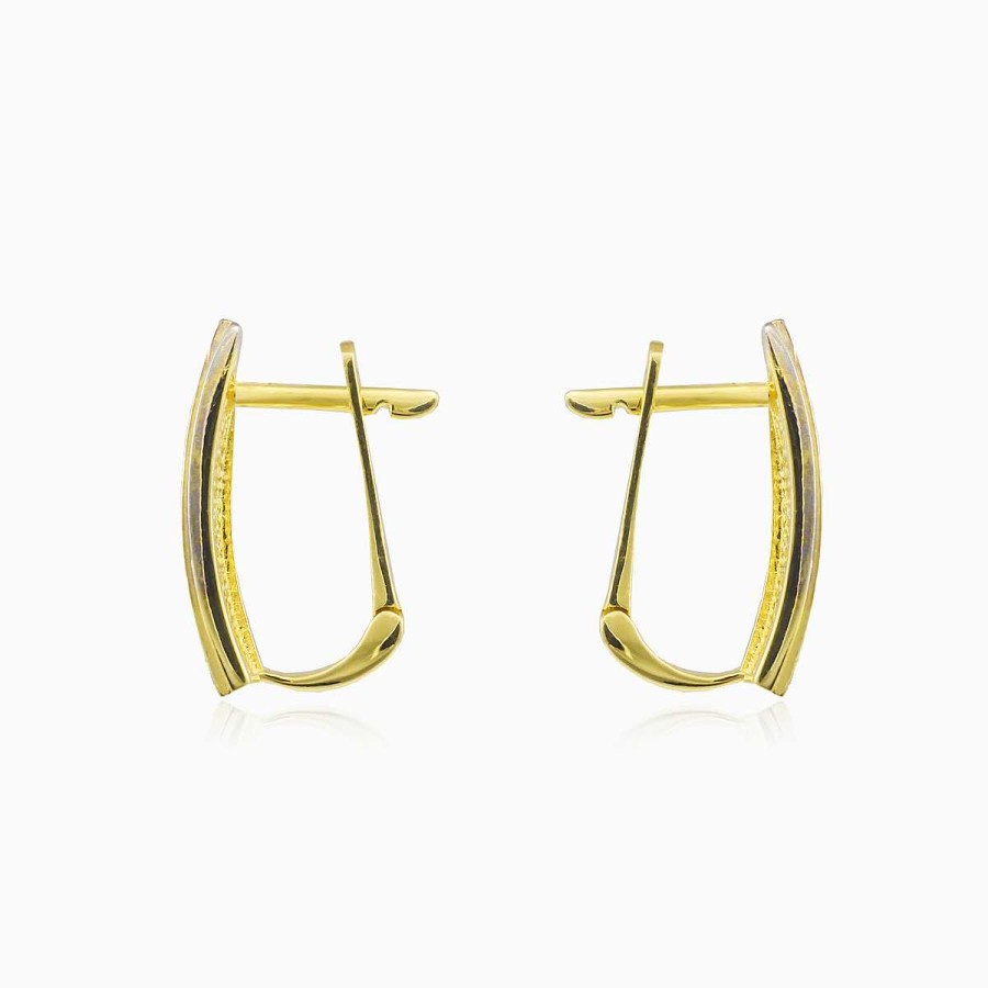 Woman Monte Cristo | Three-Row Crystal Gold Earrings