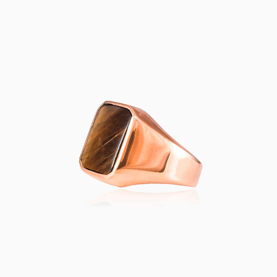 Woman Monte Cristo | Rose Gold Plated Tiger Eye Ring