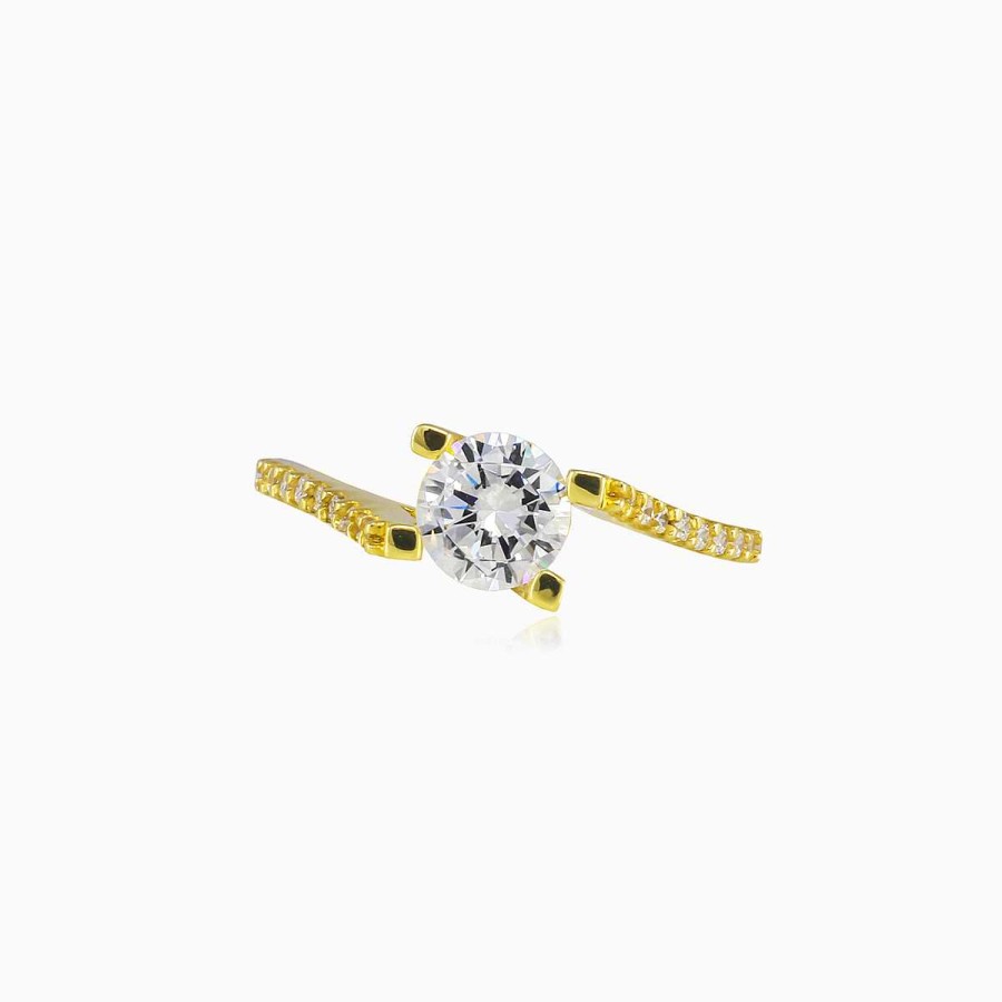 Woman Monte Cristo | Tilt Shiny Crystal Gold Ring