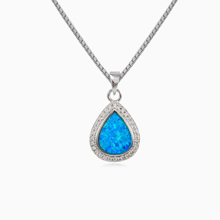 Woman Monte Cristo | Soft Blue Opal Tear Pendant