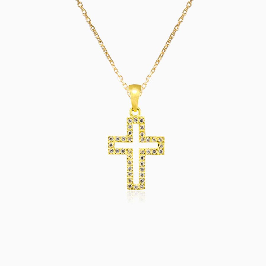 Woman Monte Cristo | Crystal Line Gold Cross