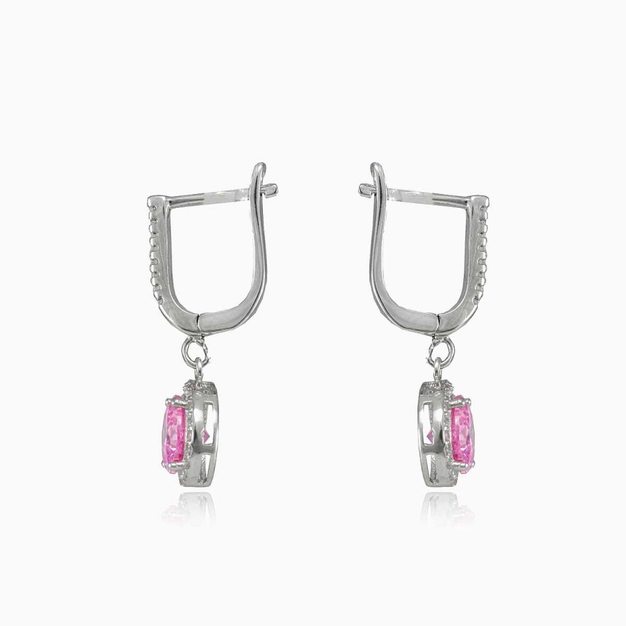 Woman Monte Cristo | Round Rose Quartz Earrings