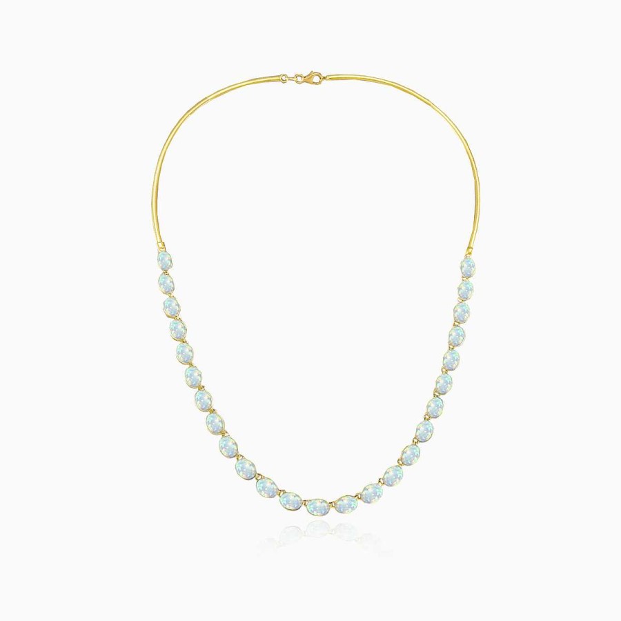 Woman Monte Cristo | Bezel Set Opal Necklace