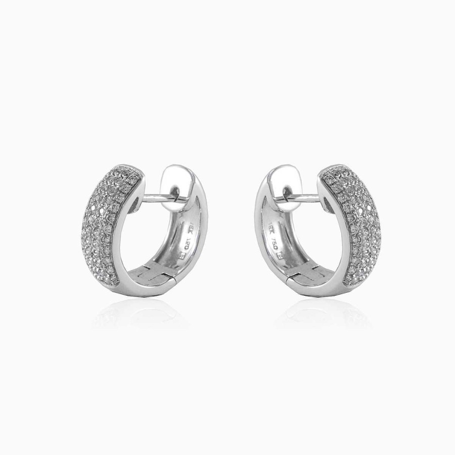 Woman Monte Cristo | Thick Diamond Huggie Earrings