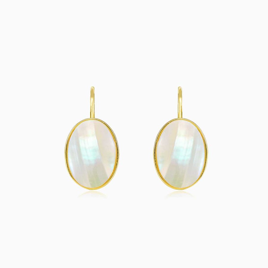 Woman Monte Cristo | Oval Nacre Gold Earrings