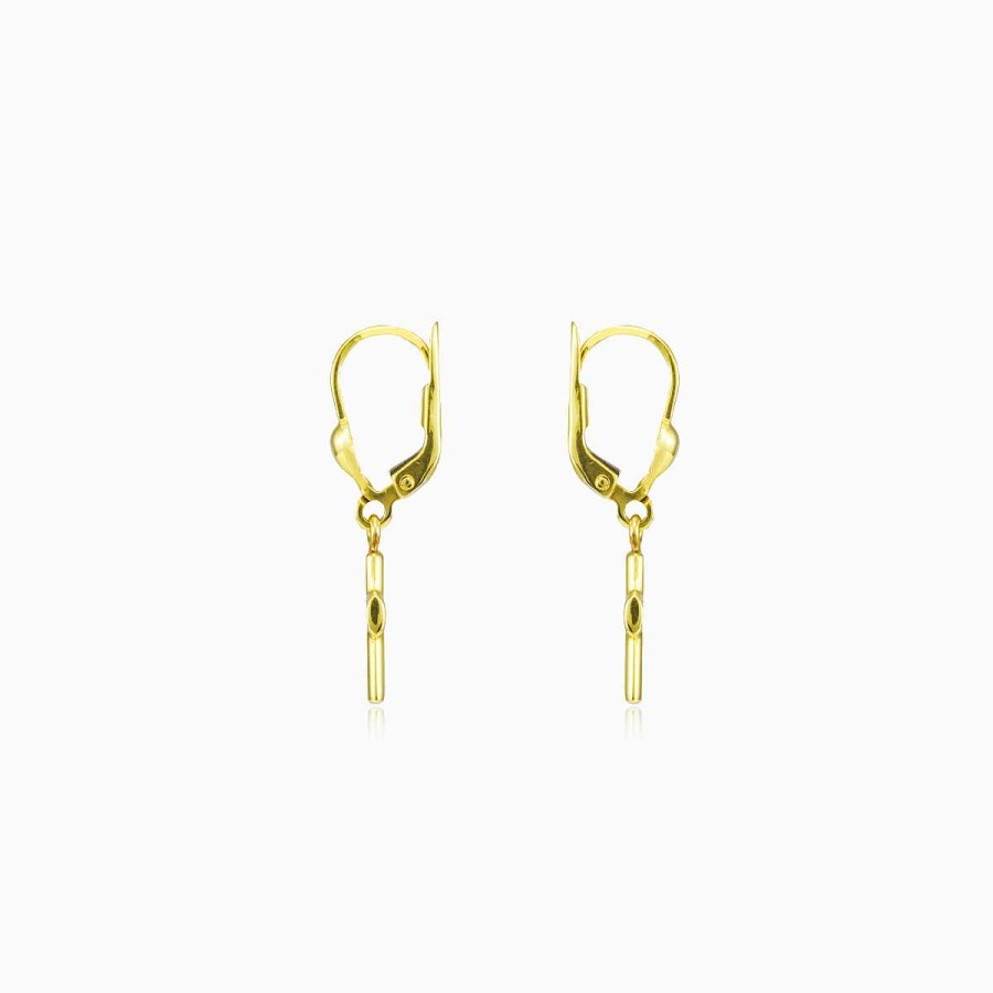 Woman Monte Cristo | One Crystal Gold Cross Earrings